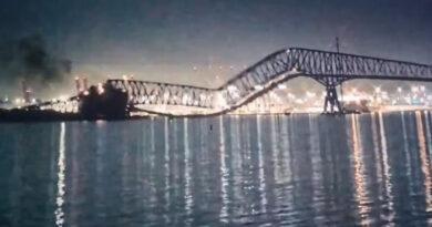 Ponte desaba com vários veículos após ser atingida por navio cargueiro nos Estados Unidos